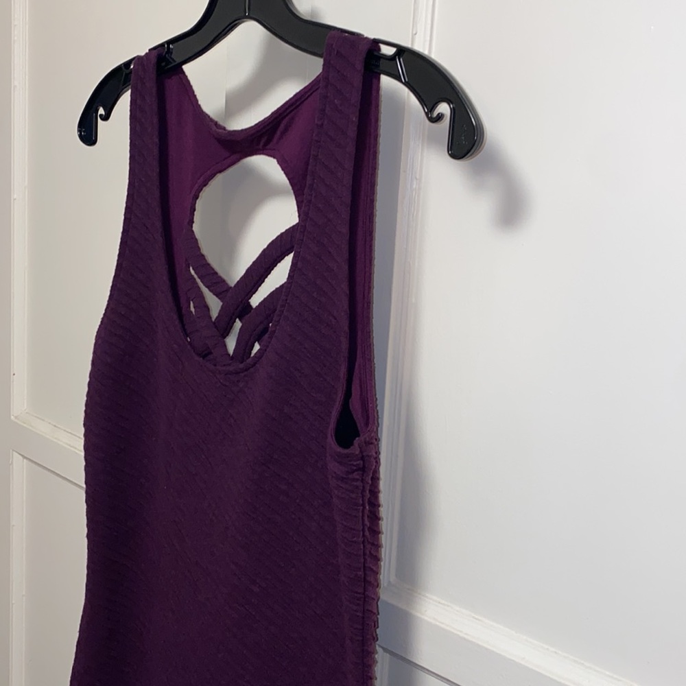 Free People Medium Violet Purple Crisscross Back Midi Dress - Picture 7 of 9
